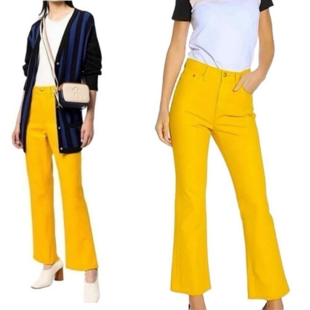 Tory Burch Jeans Boot-Cut Denim Pants Gold Crest Size 25 Preppy Designer chic - Picture 5 of 12